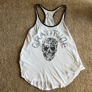 White Graphic Tank Top
